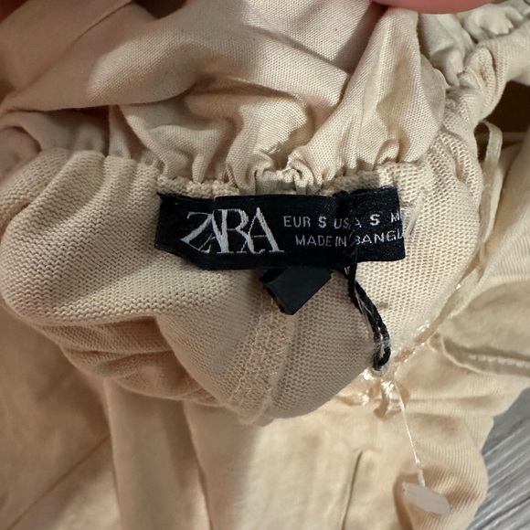 ZARA WOMEN'S BEIGE COTTON HALTER JUMPSUIT SIZE S NWT - Picture 7 of 7